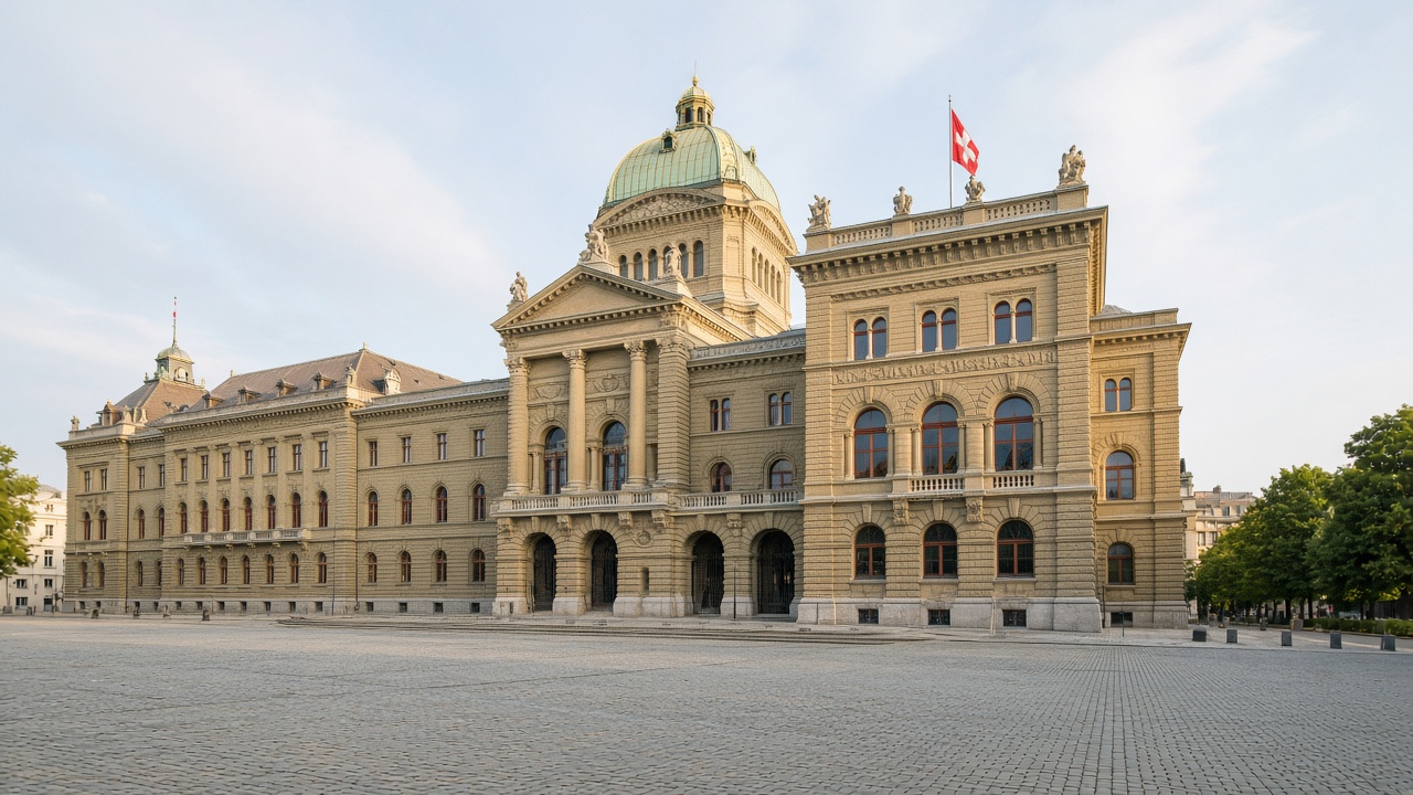 The Federal Palace in Bern on a summer morning