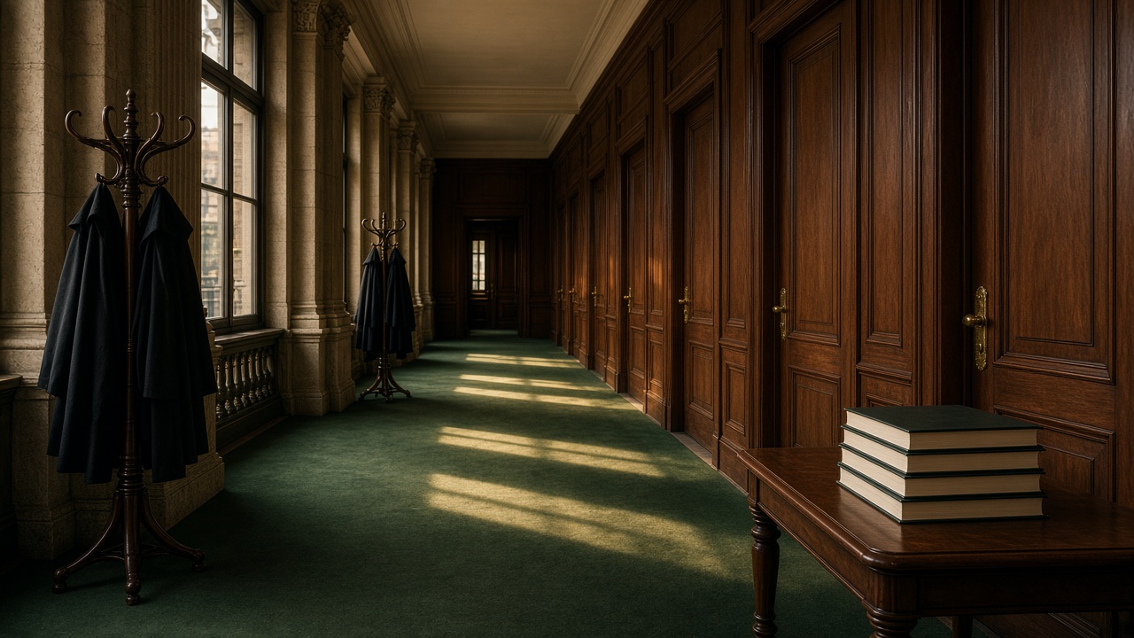 An empty parliament corridor at the close of the autumn session