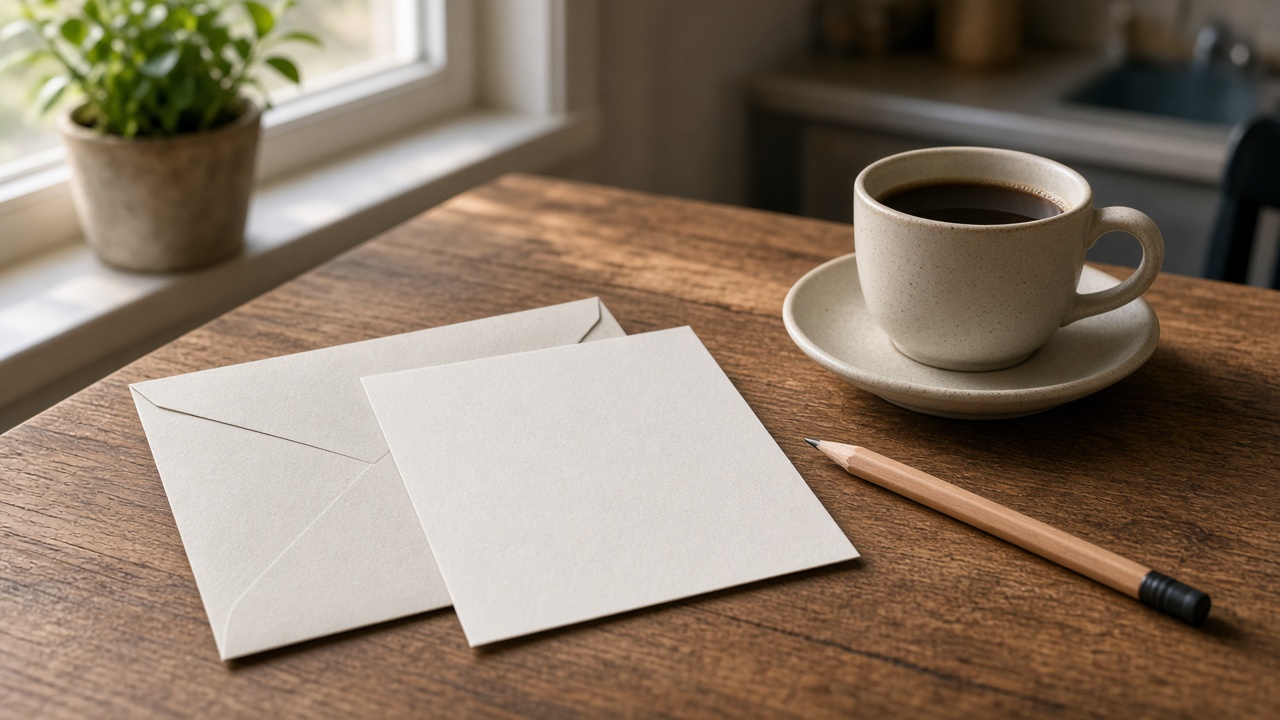 Swiss voting envelope on a kitchen table
