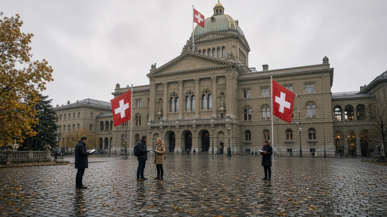 The Federal Palace in Bern on an autumn morning