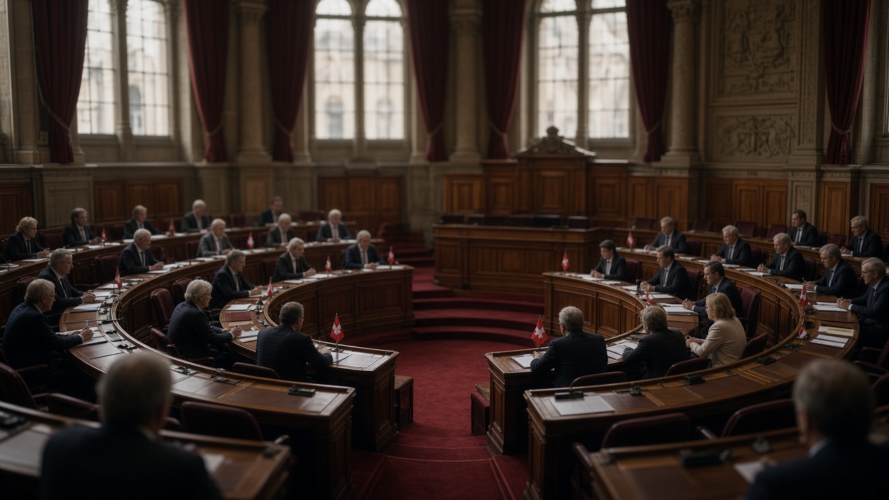 The Council of States chamber in Bern during the referendum vote